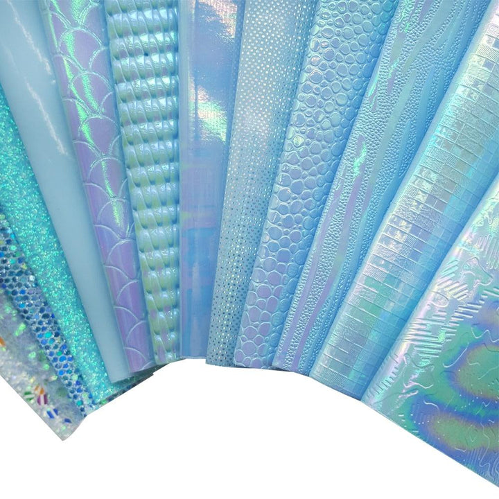 Lisslune | Irisdente Blue Snake Glossy Fabric for Creative Crafting
