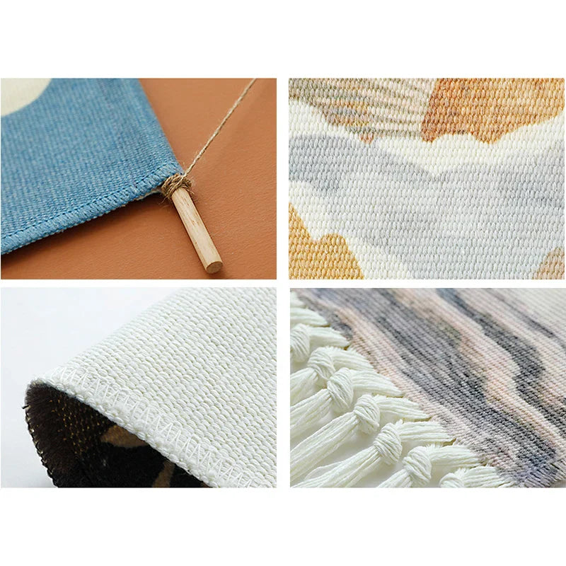 Rynx | Macramé Landscape Wall Tapestry with Handmade Tassels Dormitory Hotel Wall Fabric Blanket Cover Decoration Home Stay Aesthetic Decoration