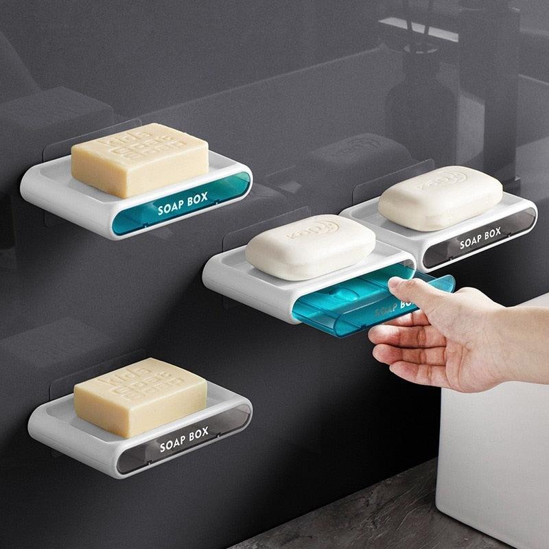 Lisslune | Wall-mounted soap and sponge organizer with efficient water drainage for kitchen and bathroom
