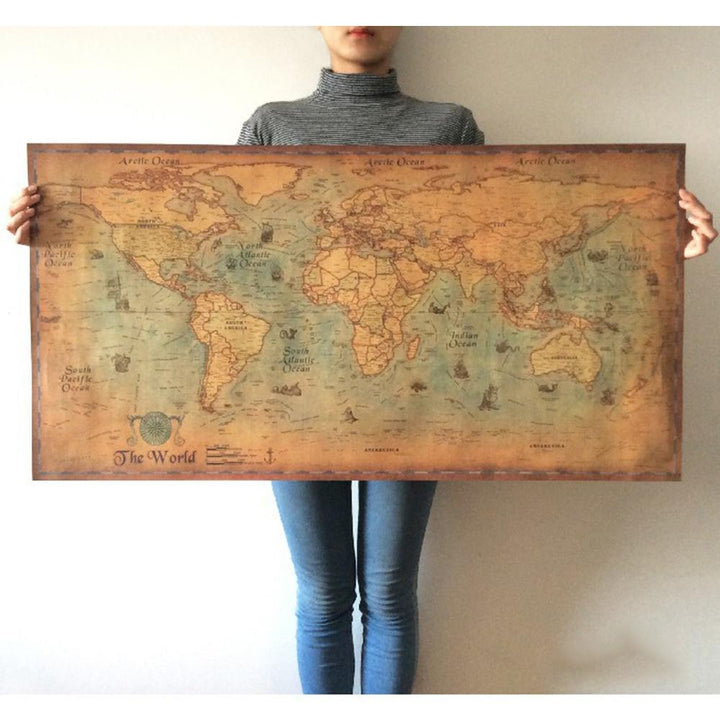 Lisslune | Vintage World Map Canvas