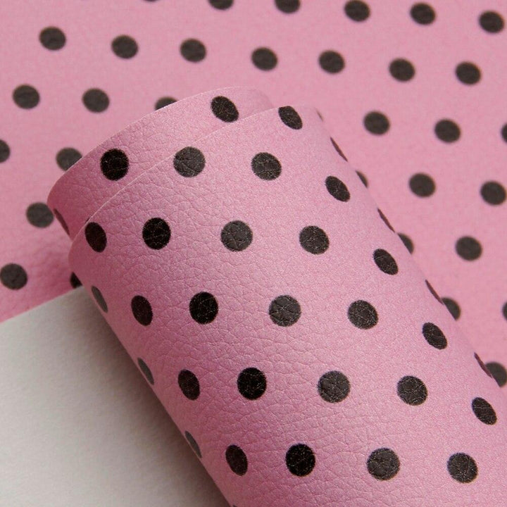 Lisslune | Chic Polka Dot Synthetic Leather Crafting Fabric