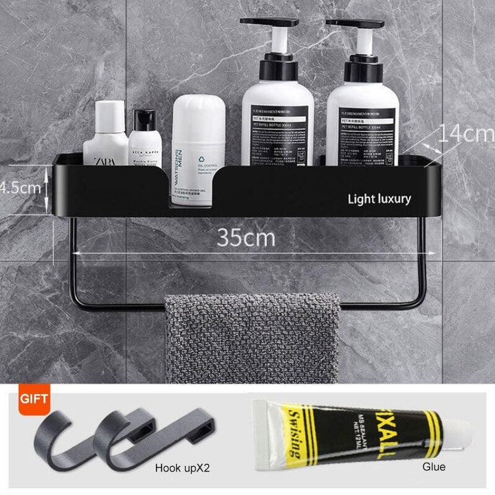 Lisslune | Stylish Rustproof Aluminum Bathroom Caddy with Overlaid Water Drain