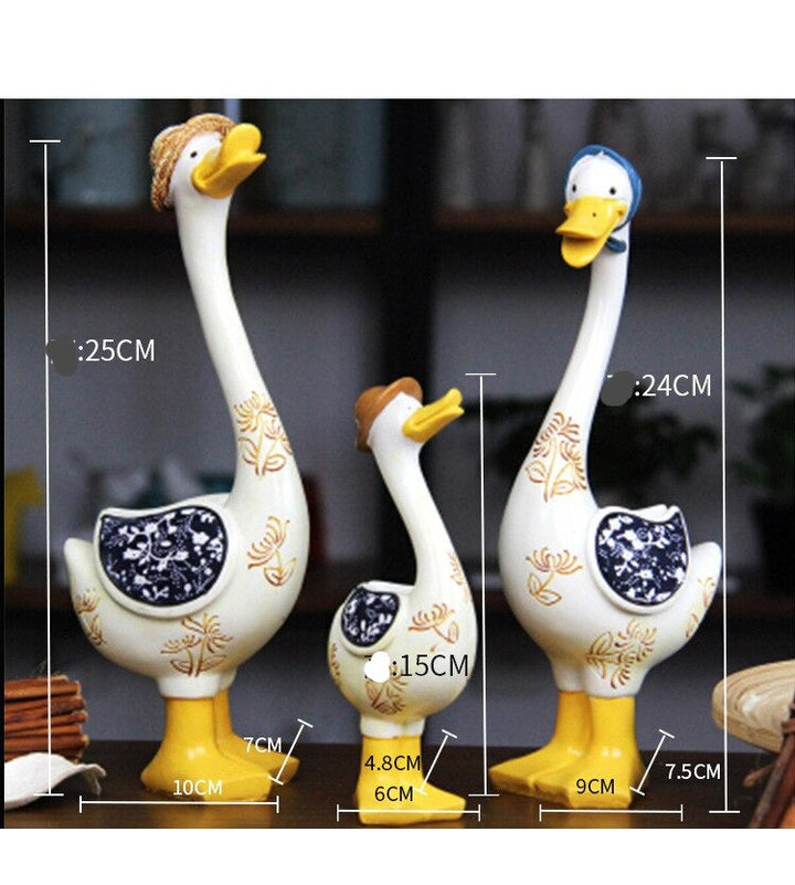 Lisslune | 3Pcs Resin American Style Duck Table Decor