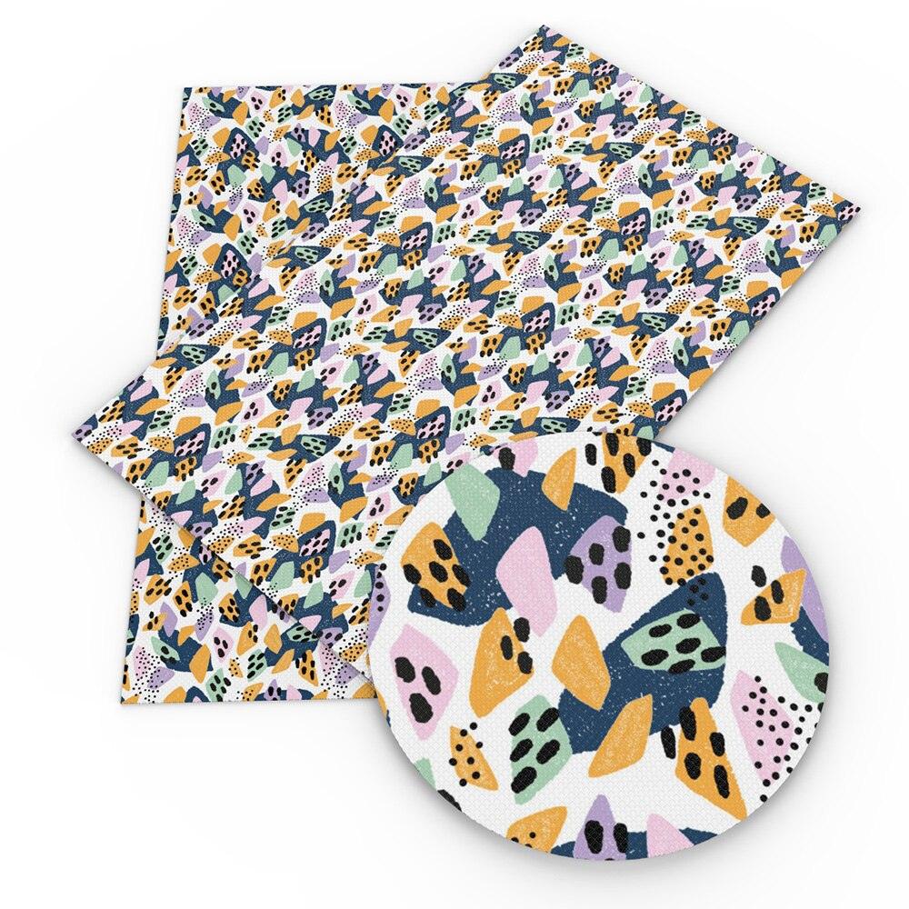 Lisslune | Vibrant Geometric Floral Synthetic Leather Craft Sheet - Enhance Your DIY Projects