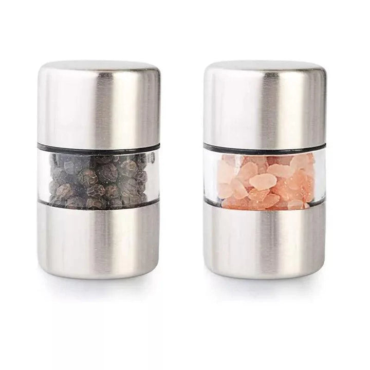 Lisslune | Slim Ceramic Grinder Stainless Steel Salt and Pepper Mill Set for Effortless Seasoning