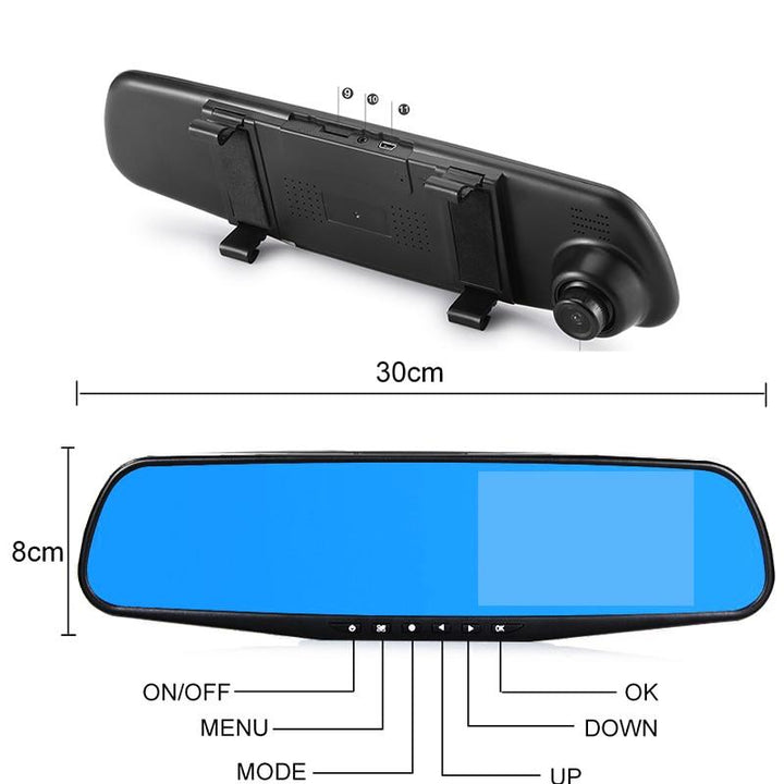 Lisslune | Dual Lens DashCam Vehicle Front and Rear Car Camera HD 1080P Video Recorder