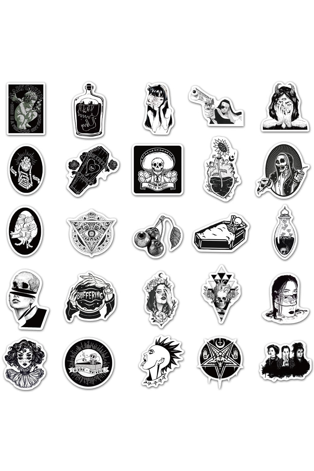 Lisslune | Black and white scrapbook stickers