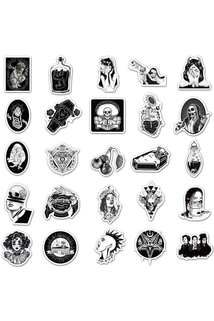 Lisslune | Black and white scrapbook stickers