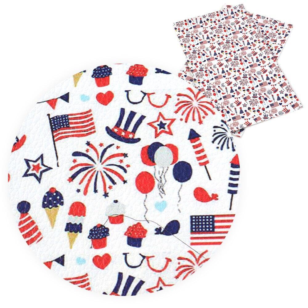 Lisslune | Patriotic Synthetic Leather Craft Material - 20*33cm