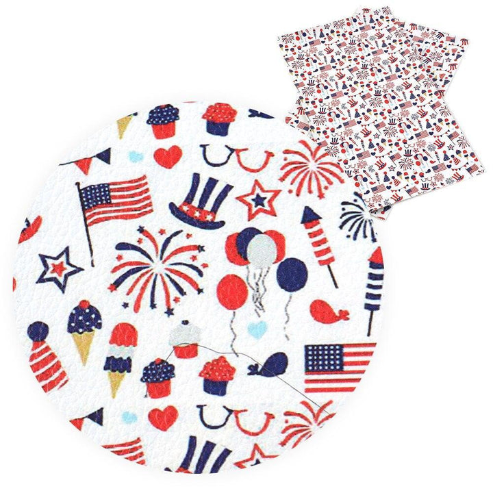 Lisslune | Patriotic Synthetic Leather Craft Material - 20*33cm