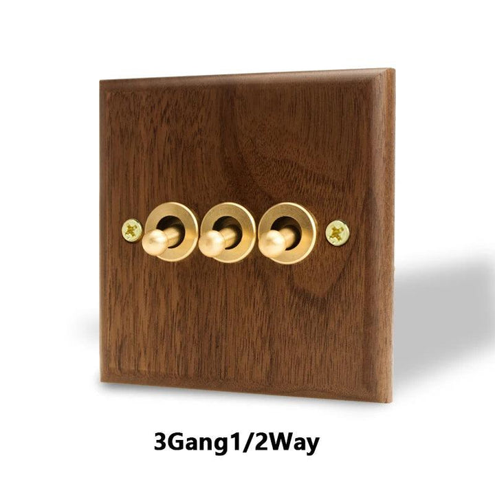 Lisslune | Stylish Black Walnut Electric Panel with USB Ports, Adjustable LED Ambient Lighting and Modern Pull Knob Features
