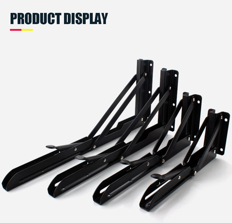 Lisslune | 2-piece set collapsible shelf brackets, heavy-duty, made of stainless steel for tables, motorhomes and space-saving