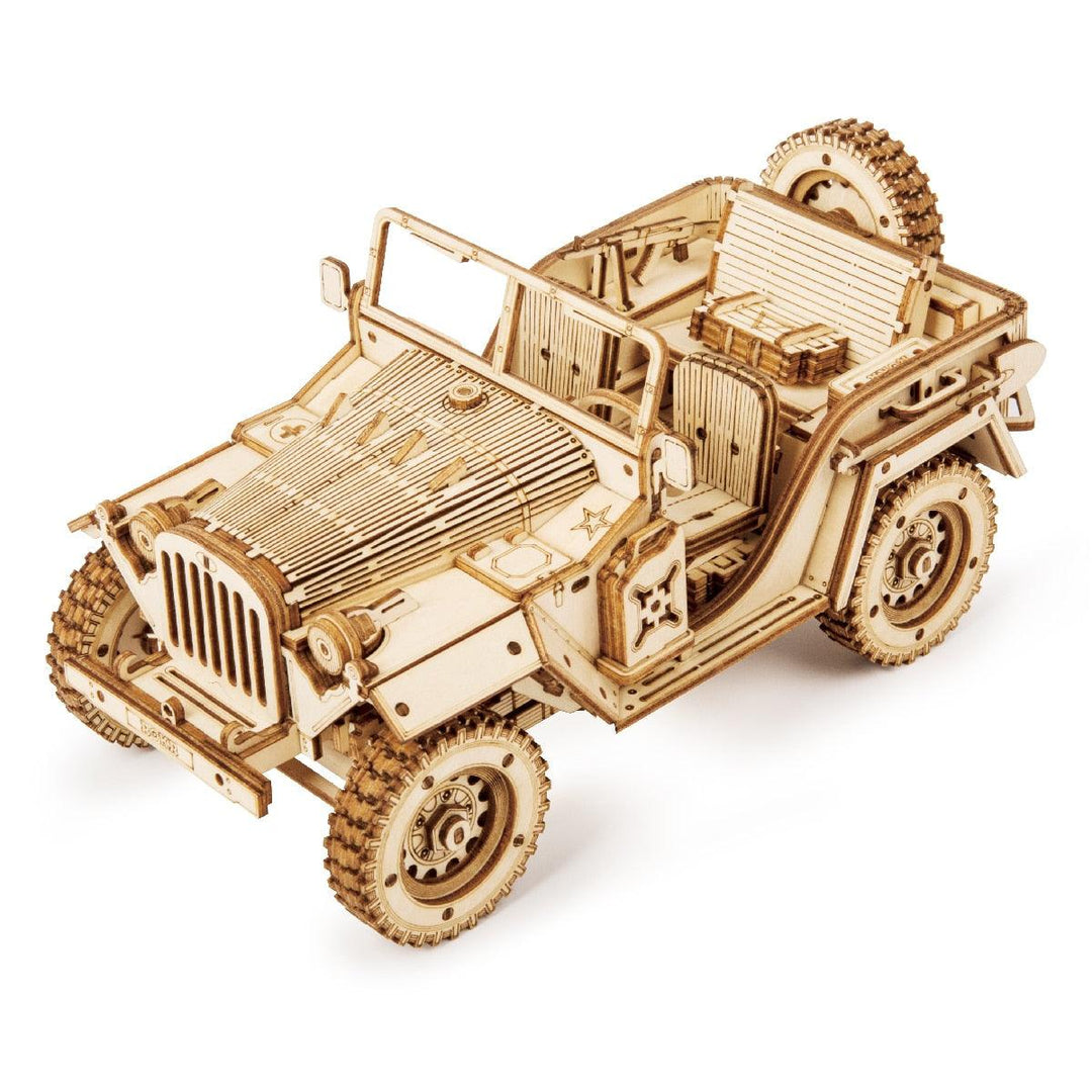 Lisslune | Historical 3D Wooden Army Jeep Model Kit for DIY Enthusiasts