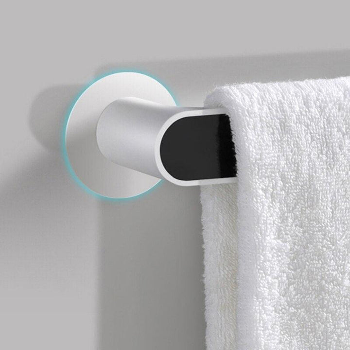 Lisslune | Modern gray and black self-adhesive towel holder with double hooks - 26.5*5.5cm