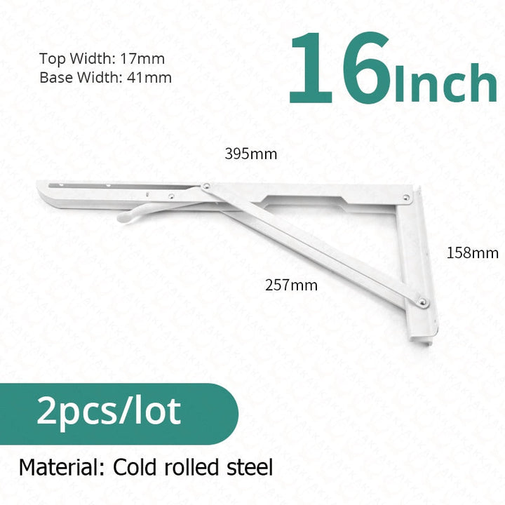 Lisslune | 2-piece set collapsible shelf brackets, heavy-duty, made of stainless steel for tables, motorhomes and space-saving