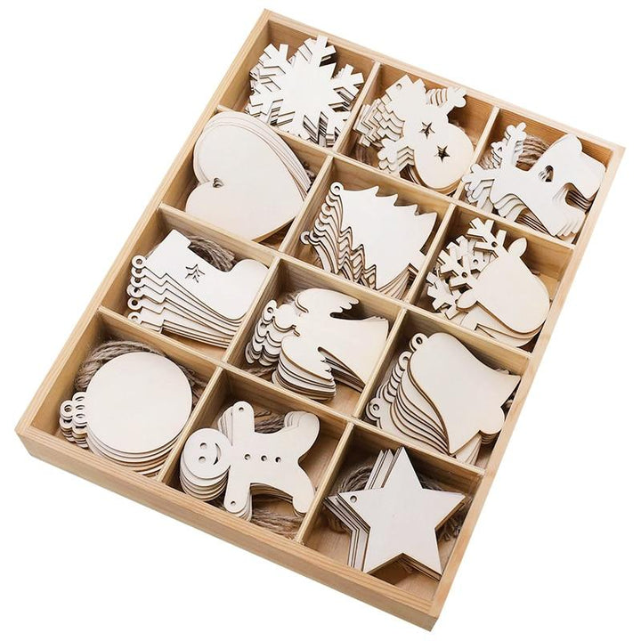 Lisslune | Wooden Christmas Tree Decorations (10 pieces)