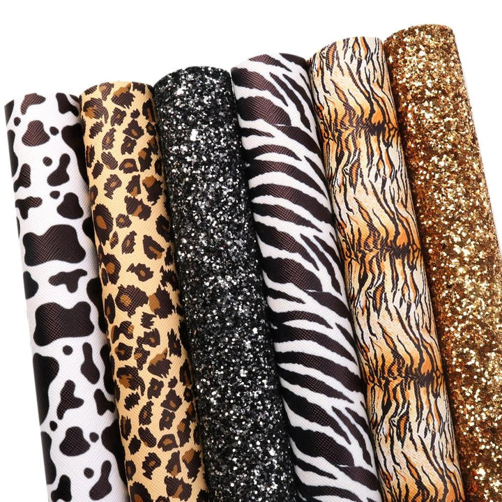 Lisslune | Chic Leopard Print Synthetic Leather Craft Kit - Essential DIY Materials