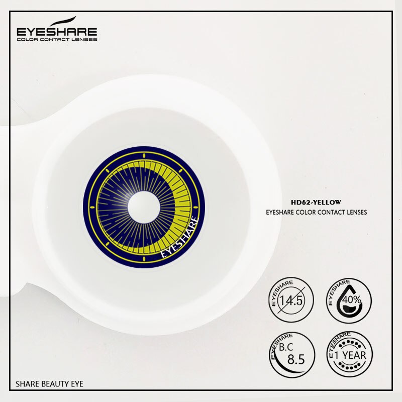Rynx Cosplay HD62 Yellow 14.5mm 1 Pair | 1 Year