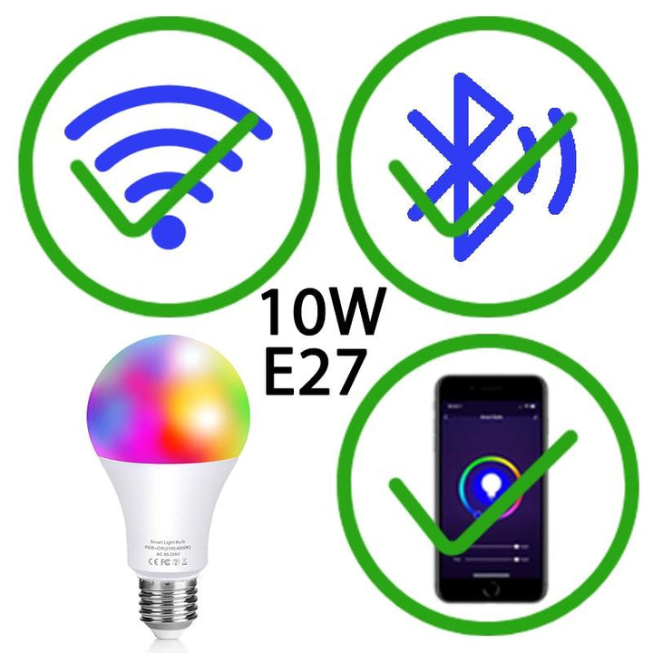 Lisslune | Smart Wifi Bluetooth LED Lamp RGB+ Lamp B22 E27