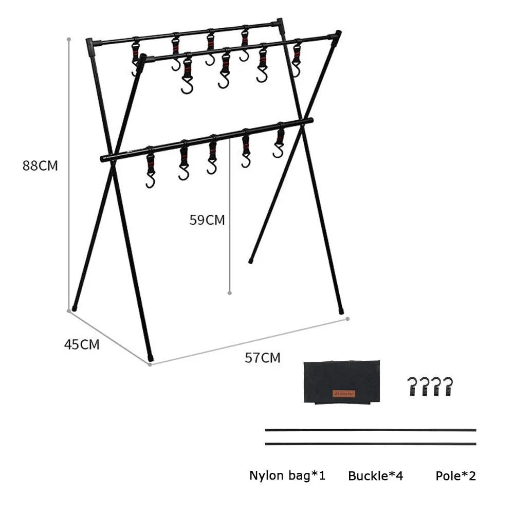 Lisslune | Compact Folding Aluminum Camping Cooking Shelf and Organizer for Outdoor Fun