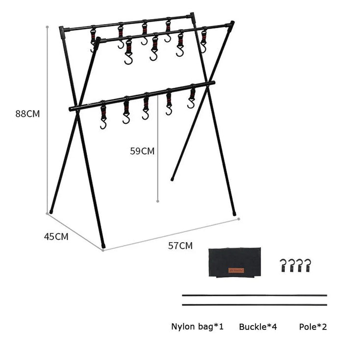 Lisslune | Compact Folding Aluminum Camping Cooking Shelf and Organizer for Outdoor Fun