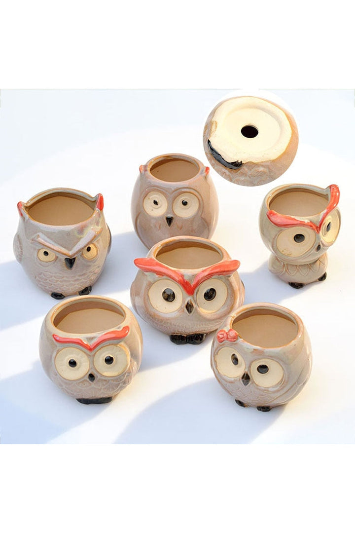 Lisslune | Owl Ceramic Flower Pot