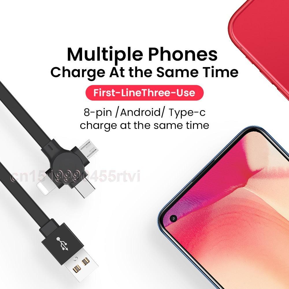 Lisslune | Multifunctional 4-in-1 retractable charging cable with integrated phone stand