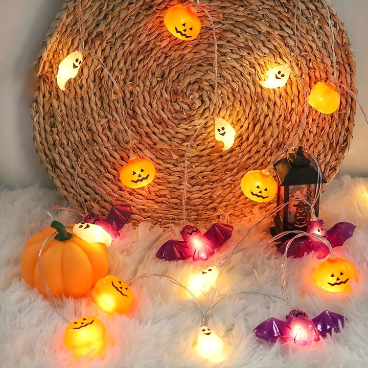 Lisslune | Spooky Halloween String Lights – Battery-Powered Pumpkin Design