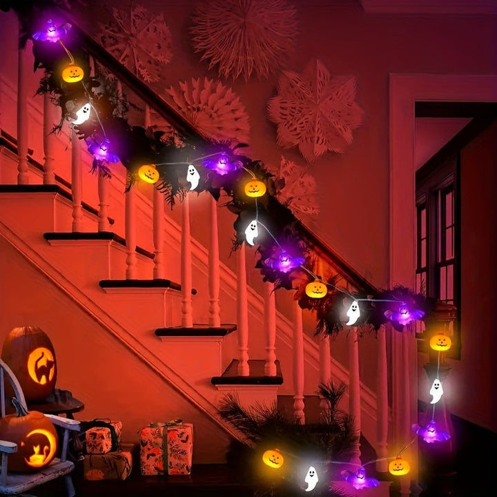 Lisslune | Spooky Halloween String Lights – Battery-Powered Pumpkin Design