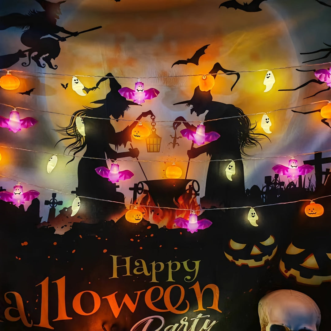 Lisslune | Spooky Halloween String Lights – Battery-Powered Pumpkin Design