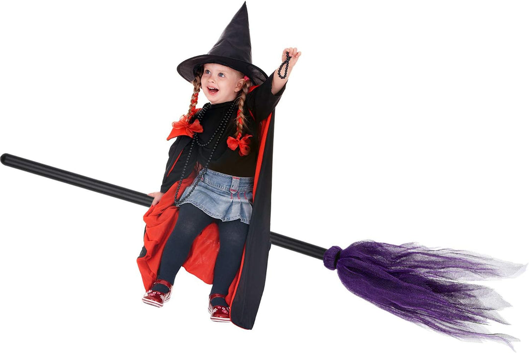 Lisslune | Halloween Witch Broom – Plastic Party Prop for Spooky Fun Decor
