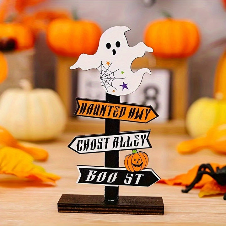 Lisslune | Halloween Wooden Pumpkin – Decorative Tabletop Ornament for Home