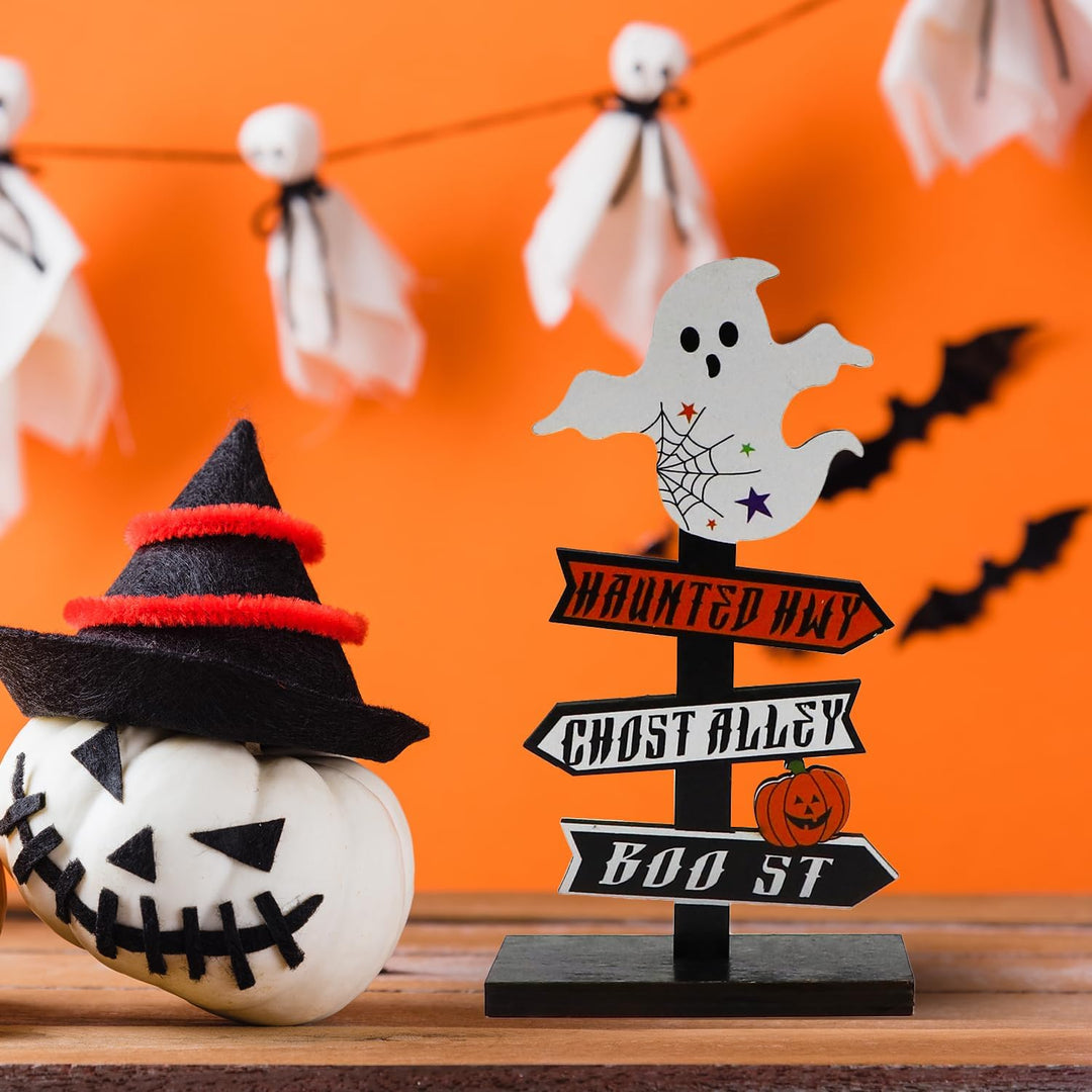 Lisslune | Halloween Wooden Pumpkin – Decorative Tabletop Ornament for Home
