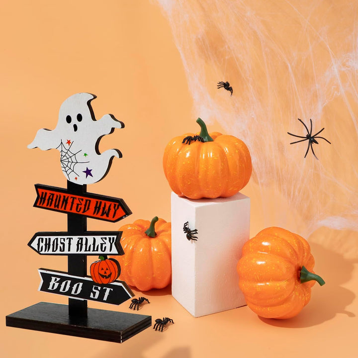 Lisslune | Halloween Wooden Pumpkin – Decorative Tabletop Ornament for Home