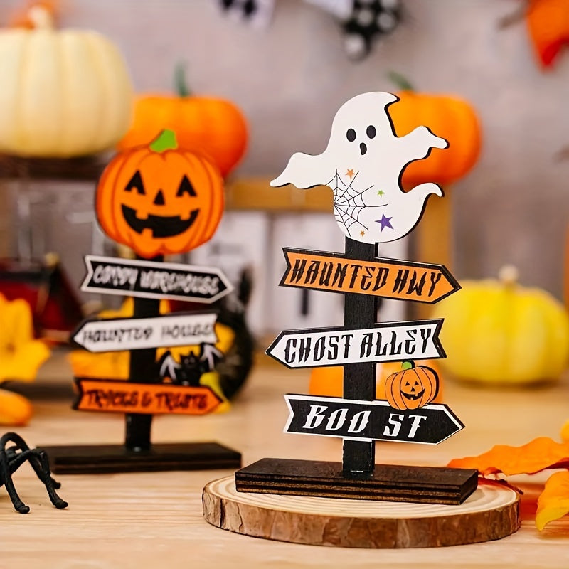 Lisslune | Halloween Wooden Pumpkin – Decorative Tabletop Ornament for Home