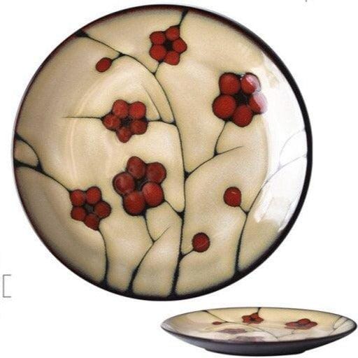 Lisslune | Floral ceramic hand-painted plates - 20.3-22.2 cm & approx. 25.4 cm (approx. 8-8.74" & 10")