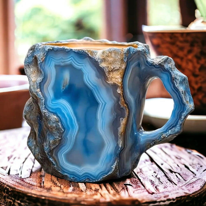 Lisslune | Handcrafted Mineral Crystal Mug – Insulated, Microwave Safe, 350-450 ml, Unique Design