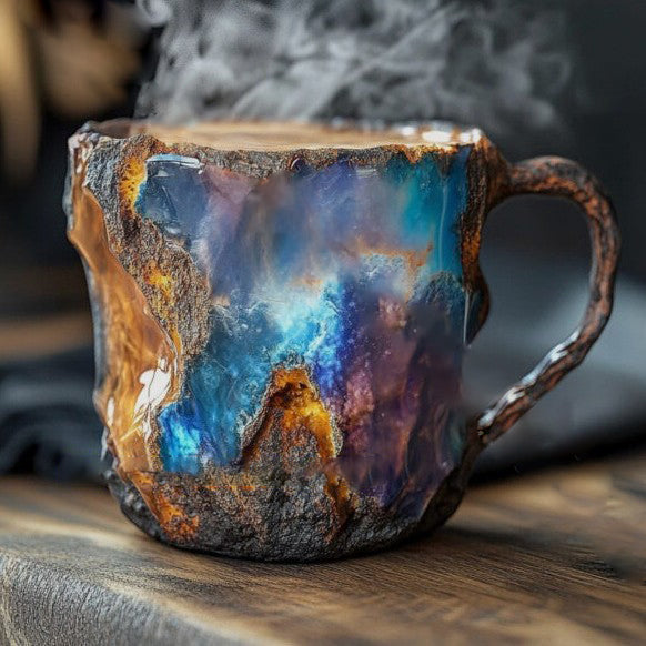 Lisslune | Handcrafted Mineral Crystal Mug – Insulated, Microwave Safe, 350-450 ml, Unique Design