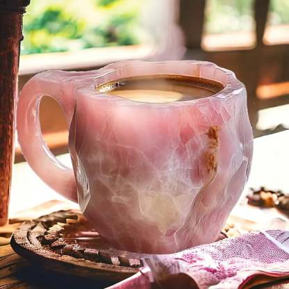 Lisslune | Handcrafted Mineral Crystal Mug – Insulated, Microwave Safe, 350-450 ml, Unique Design