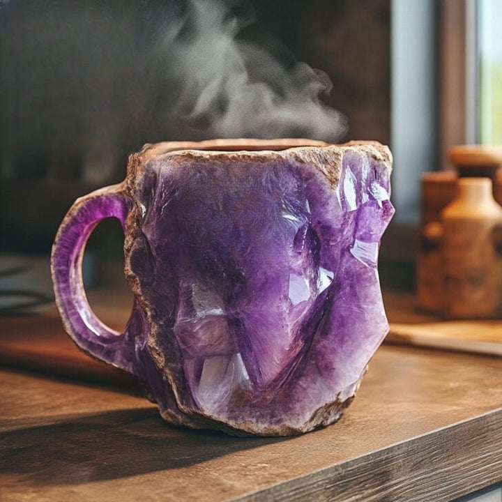 Lisslune | Handcrafted Mineral Crystal Mug – Insulated, Microwave Safe, 350-450 ml, Unique Design