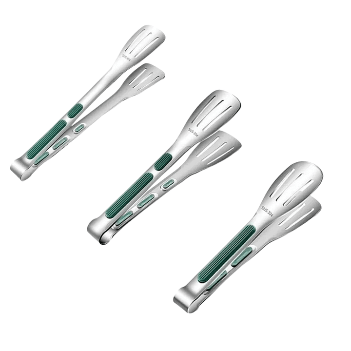 Lisslune | Non-slip stainless steel tongs for meat, salad & bread