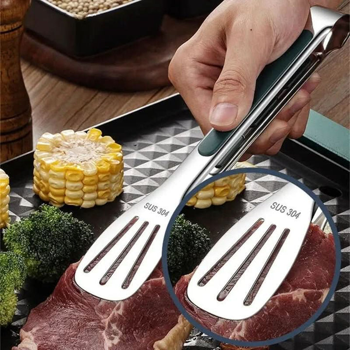 Lisslune | Non-slip stainless steel tongs for meat, salad & bread