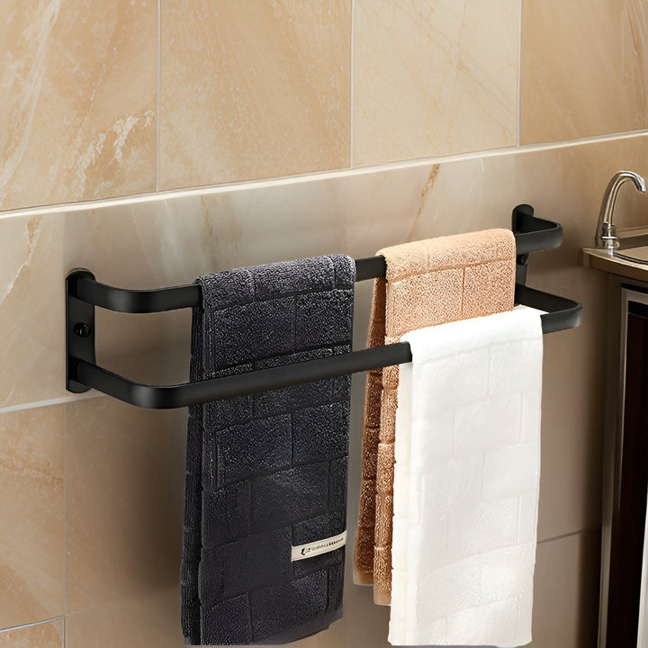 Lisslune | HangEase 3-Layer Wall-Mounted Towel Holder – Aluminum Space-Saving Design