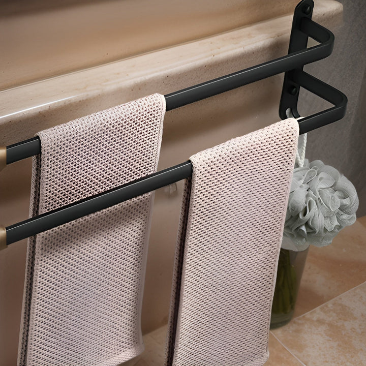 Lisslune | HangEase 3-Layer Wall-Mounted Towel Holder – Aluminum Space-Saving Design