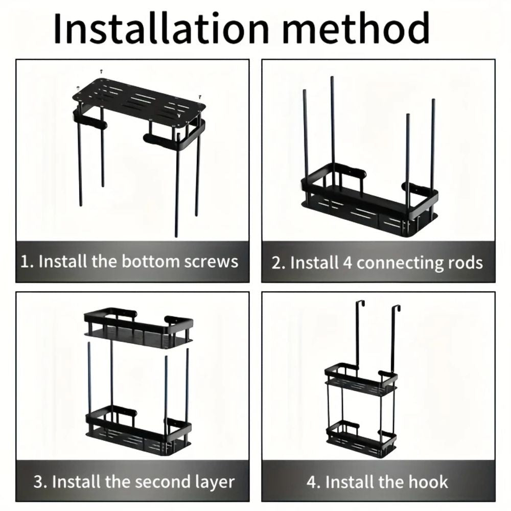 Lisslune | Stainless Steel Bathroom Hanging Caddy Rack
