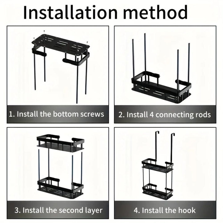 Lisslune | Stainless Steel Bathroom Hanging Caddy Rack