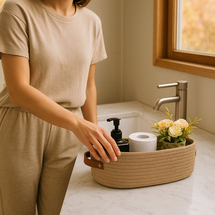 Lisslune | Harper Woven Storage Basket Organizer