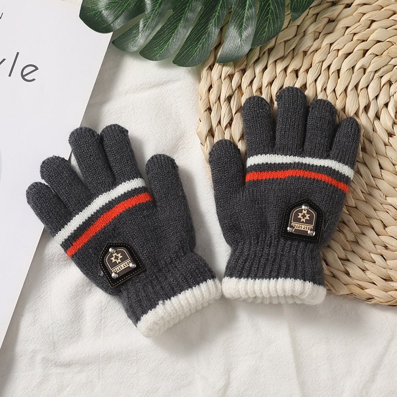 Lisslune | Thick children's wool gloves with full fingers (5-10 years)