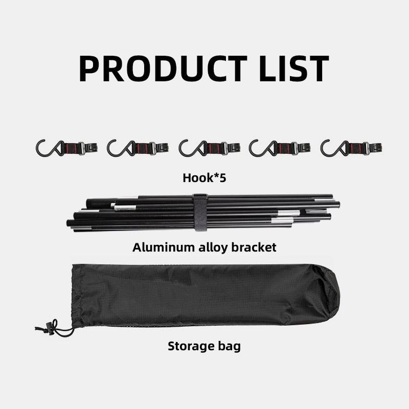 Lisslune | Portable aluminum camping shelf with foldable hanging shelf for outdoor activities