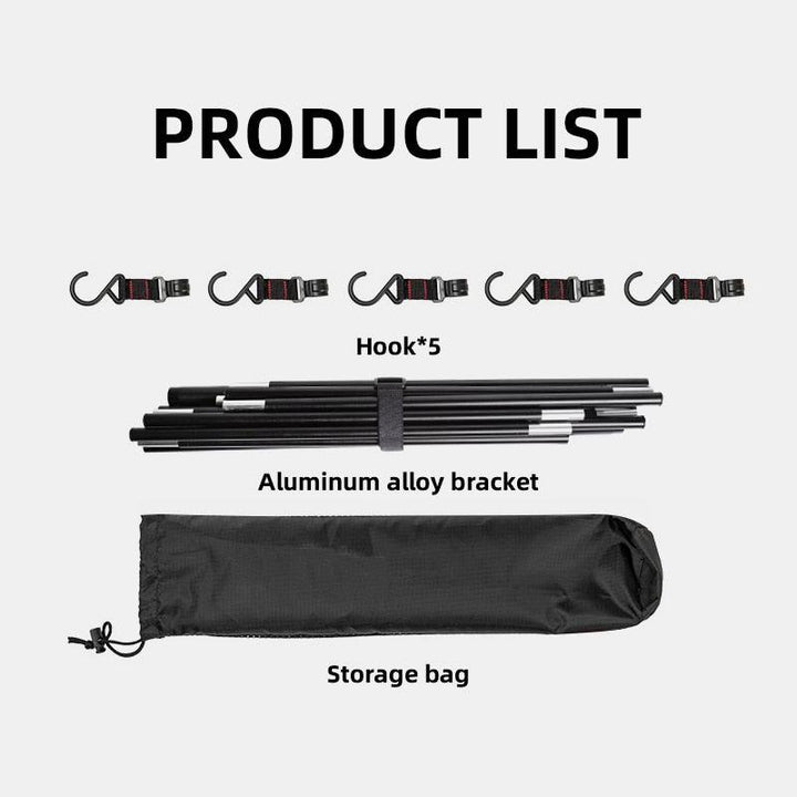 Lisslune | Portable aluminum camping shelf with foldable hanging shelf for outdoor activities